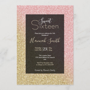 Elegant Gold en Roos Gold Glitter Sparkles Afbeeld Kaart
