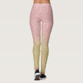 Elegant Gold en Roos Gold Glitter Sparkles Afbeeld Leggings (Achterkant)