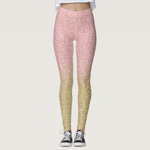 Elegant Gold en Roos Gold Glitter Sparkles Afbeeld Leggings