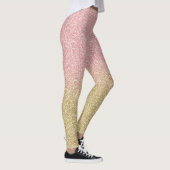 Elegant Gold en Roos Gold Glitter Sparkles Afbeeld Leggings (Rechts)