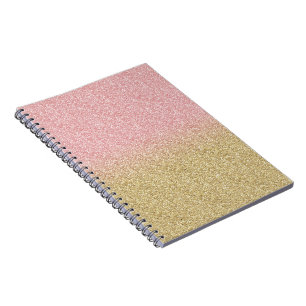 Elegant Gold en Roos Gold Glitter Sparkles Afbeeld Notitieboek
