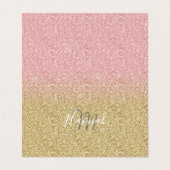 Elegant Gold en Roos Gold Glitter Sparkles Afbeeld Visitekaartje (Buitenkant ongevouwen)