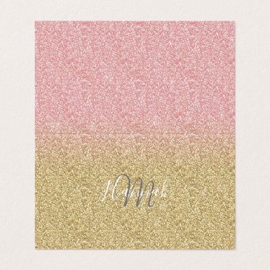 Elegant Gold en Roos Gold Glitter Sparkles Afbeeld Visitekaartje (Buitenkant ongevouwen)