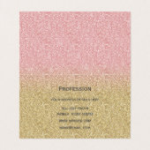Elegant Gold en Roos Gold Glitter Sparkles Afbeeld Visitekaartje (Binnenkant ongevouwen)