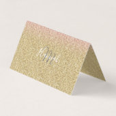 Elegant Gold en Roos Gold Glitter Sparkles Afbeeld Visitekaartje (Voorkant)