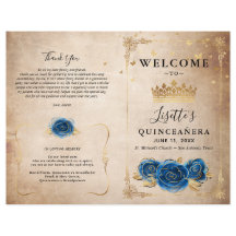 Elegant Gold en Royal Blue Quinceanera Programma