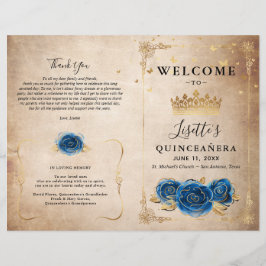 Elegant Gold en Royal Blue Quinceanera Programma