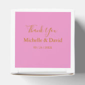 Elegant Gold en roze bruiloft Bedankdoosjes (Bovenkant)