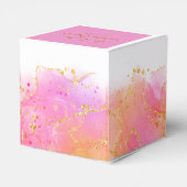 Elegant Gold en roze bruiloft Bedankdoosjes (Achterkant)