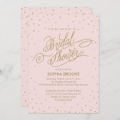 Elegant Gold en roze Confetti Star-Vrijgezellenfee Kaart (Voorkant / Achterkant)