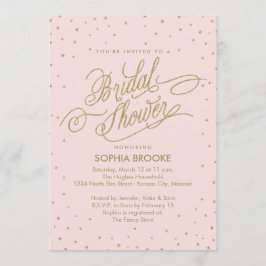 Elegant Gold en roze Confetti Star-Vrijgezellenfee Kaart