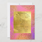 Elegant Gold en roze Indiase stijl bruiloft Kaart (Voorkant)