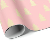 Elegant Gold en roze kerstboompatroon Cadeaupapier (Rol Hoek)