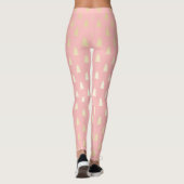 Elegant Gold en roze kerstboompatroon Leggings (Achterkant)