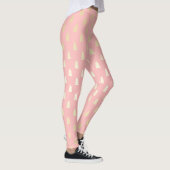 Elegant Gold en roze kerstboompatroon Leggings (Rechts)