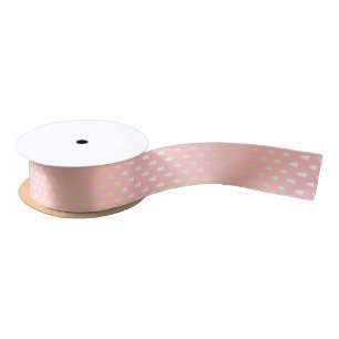 Elegant Gold en roze kerstboompatroon Satijnen Lint