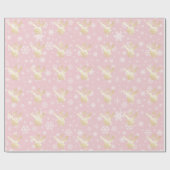 Elegant Gold en roze kerstkerstkerstkerstpatronen Cadeaupapier (Vlak)