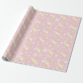 Elegant Gold en roze kerstkerstkerstkerstpatronen Cadeaupapier (Uitgerold)
