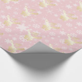 Elegant Gold en roze kerstkerstkerstkerstpatronen Cadeaupapier (Hoek)
