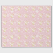 Elegant Gold en roze kerstkerstkerstkerstpatronen Cadeaupapier (Vlak)