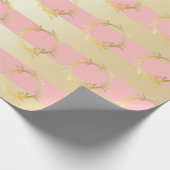 Elegant Gold en roze kerstpatronen Cadeaupapier (Hoek)