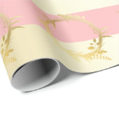 Elegant Gold en roze kerstpatronen Cadeaupapier (Rol Hoek)