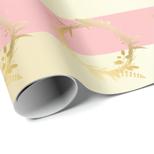 Elegant Gold en roze kerstpatronen Cadeaupapier (Rol Hoek)