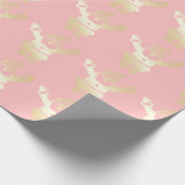 Elegant Gold en roze kerstreces Cadeaupapier (Hoek)