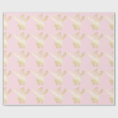 Elegant Gold en roze kerstreces Cadeaupapier (Vlak)