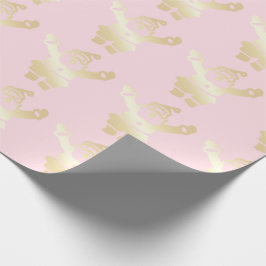 Elegant Gold en roze kerstreces Cadeaupapier