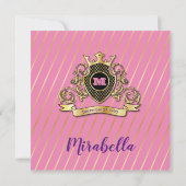 Elegant Gold en Roze Monagram Fashioned Design Kaart (Achterkant)