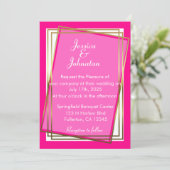 Elegant Gold en Roze Wedding Invitation Kaart (Staand voorkant)