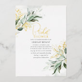 Elegant Gold en Sage Greenery Boho Vrijgezellenfee Folie Uitnodiging (Voorkant)