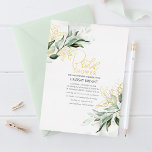 Elegant Gold en Sage Greenery Boho Vrijgezellenfee Folie Uitnodiging<br><div class="desc">Mooie en romantische echte folie groene donkere doucheuitnodigingen</div>