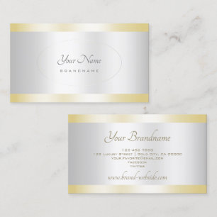 Elegant Gold- en Silver Effect Design Professional Visitekaartje