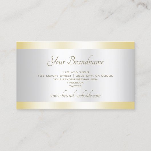 Elegant Gold- en Silver Effect Design Professional Visitekaartje (Achterkant)