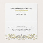 Elegant Gold en Silver Floral Swirls Lace Visitekaartje (Binnenkant ongevouwen)