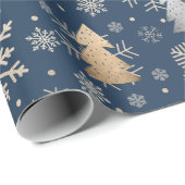 Elegant Gold en Silver-kerstboomkleppen Cadeaupapier (Rol Hoek)