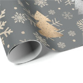 Elegant Gold en Silver-kerstboomkleppen Cadeaupapier (Rol Hoek)
