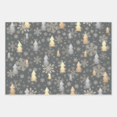 Elegant Gold en Silver-kerstboomkleppen Inpakpapier Vel (Voorkant)