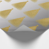 Elegant Gold- en Silver-kerstboompatroon Cadeaupapier (Hoek)