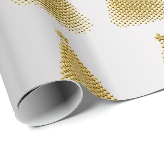 Elegant Gold- en Silver-kerstboompatroon Cadeaupapier (Rol Hoek)
