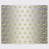 Elegant Gold- en Silver-kerstrendierpatroon Cadeaupapier (Vlak)