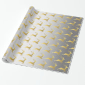 Elegant Gold- en Silver-kerstrendierpatroon Cadeaupapier (Uitgerold)