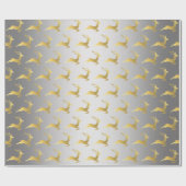 Elegant Gold- en Silver-kerstrendierpatroon Cadeaupapier (Vlak)