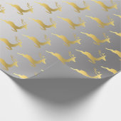 Elegant Gold- en Silver-kerstrendierpatroon Cadeaupapier (Hoek)