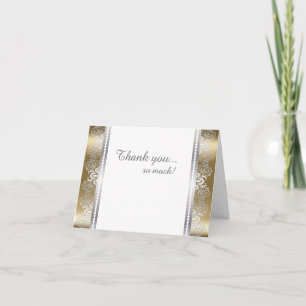 Elegant Gold- en Silver Lace-ontwerp   Diy Words Bedankkaart