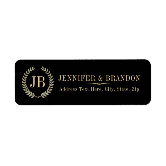 Elegant Gold en Silver Laurel Wreath Etiket (Voorkant)