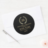Elegant Gold en Silver Laurel Wreath Ronde Sticker (Envelop)