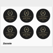 Elegant Gold en Silver Laurel Wreath Ronde Sticker (Vel)
